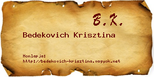 Bedekovich Krisztina névjegykártya